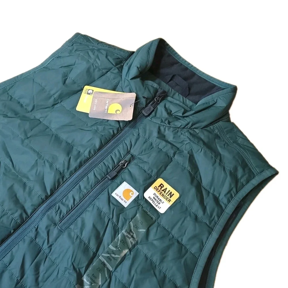 Carhartt Gilliam Rain Defender Vest Jacket Men 2X Green Full Zip Softshell Nwt